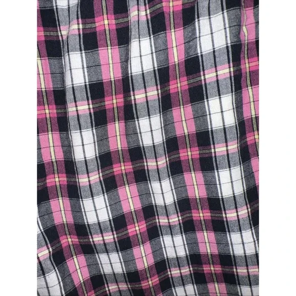 Y2K Aerie Brand Pink White Black Boxer Shorts Plaid Women's Size XL - Picture 6 of 6